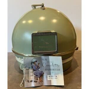 Vintage Lady Schick Portable Consolette Hair Wig Dryer Model 307 Green Handle
